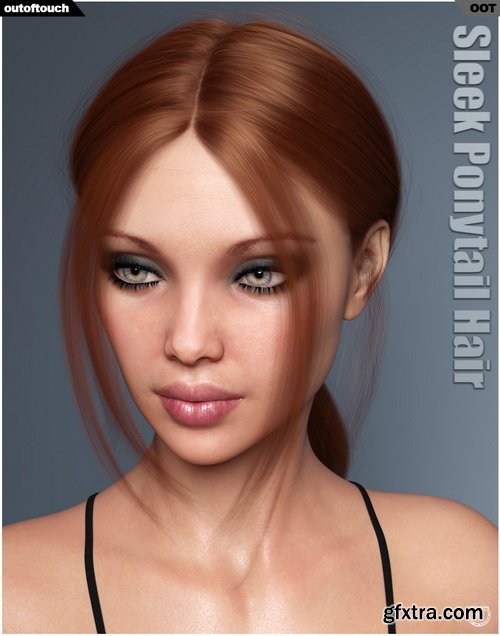 Daz3D - Sleek Ponytail Hair for Genesis 3 and 8 Females