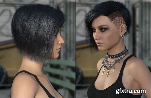 Daz3D - MRL Gem Hair for Genesis 3 and 8 Female