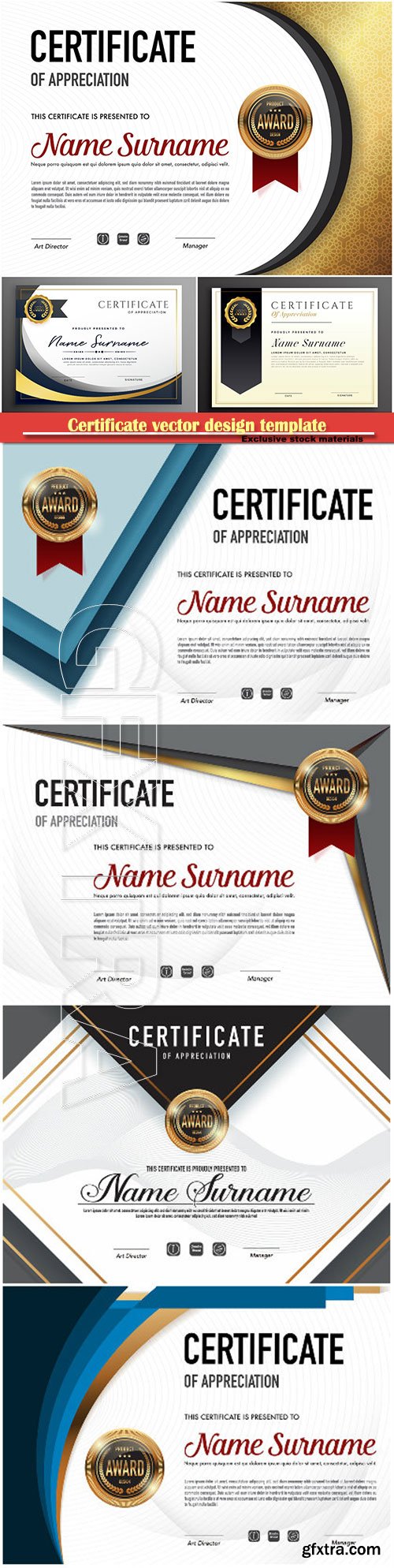 Certificate and vector diploma design template # 68