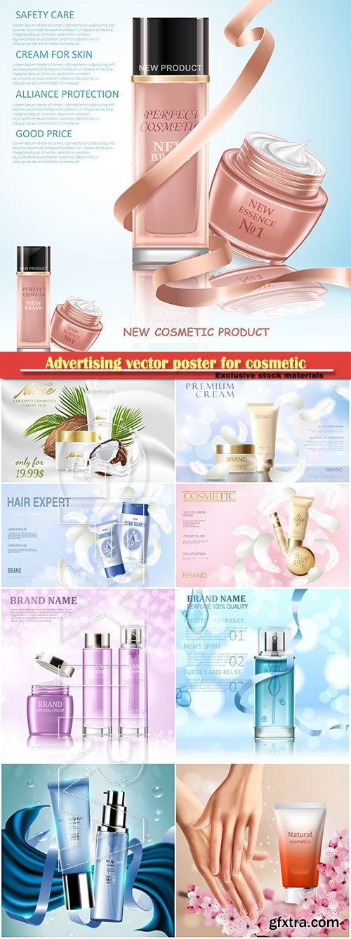 Advertising vector poster for cosmetic product