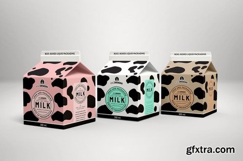 Boxed Drinks Liquid Packaging Mockups