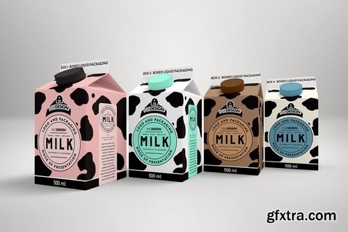 Boxed Drinks Liquid Packaging Mockups