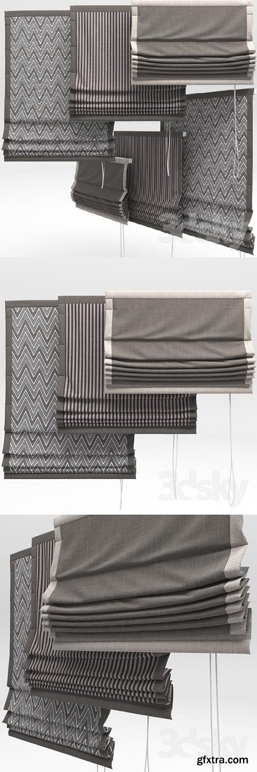 Roman Blinds 3d Model