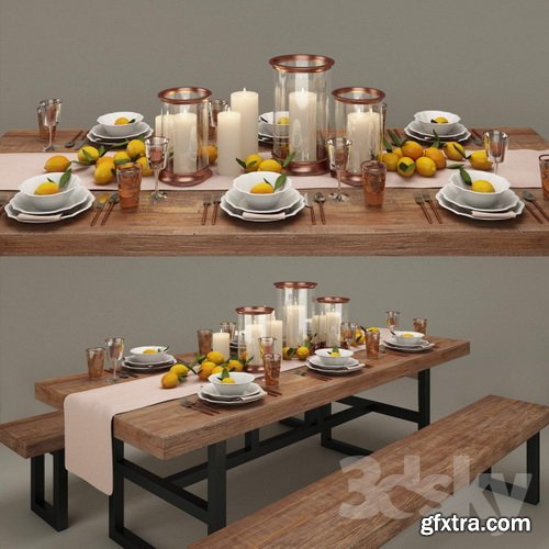 3dsky - Pottery Barn Dinner Set