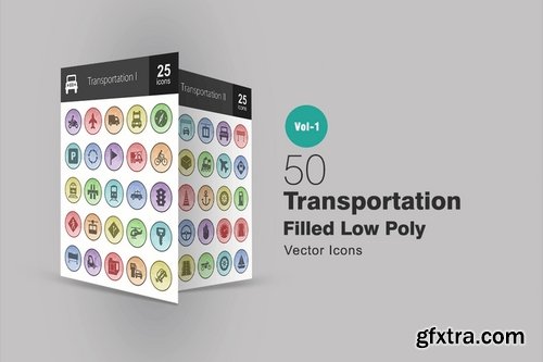 Transportation Banking Computer & Hardware Weather Weather Sports Filled Low Poly Icons