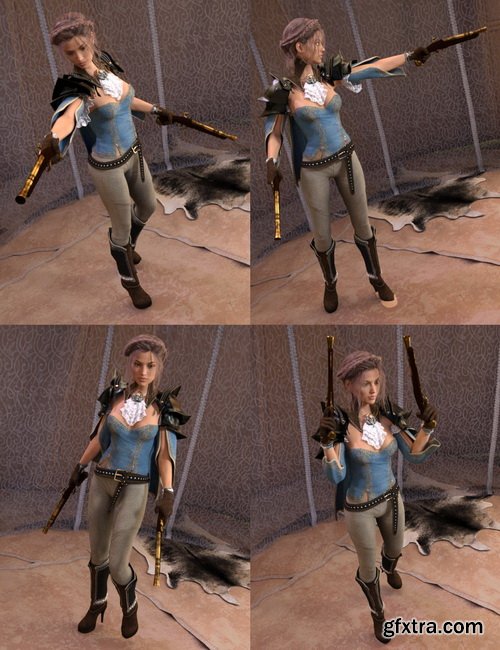 Daz3D - Blunderbuss and Poses for Genesis 3 and 8 Male(s) and Female(s)