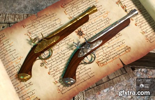 Daz3D - Blunderbuss and Poses for Genesis 3 and 8 Male(s) and Female(s)