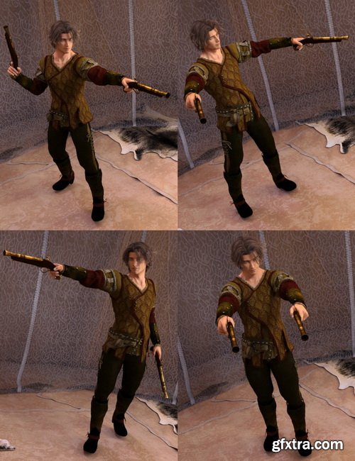 Daz3D - Blunderbuss and Poses for Genesis 3 and 8 Male(s) and Female(s)