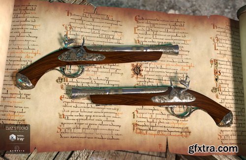 Daz3D - Blunderbuss and Poses for Genesis 3 and 8 Male(s) and Female(s)