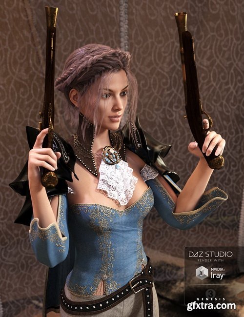 Daz3D - Blunderbuss and Poses for Genesis 3 and 8 Male(s) and Female(s)