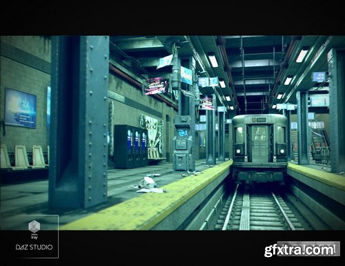 Daz3D - Cyberpunk Subway Station Bundle