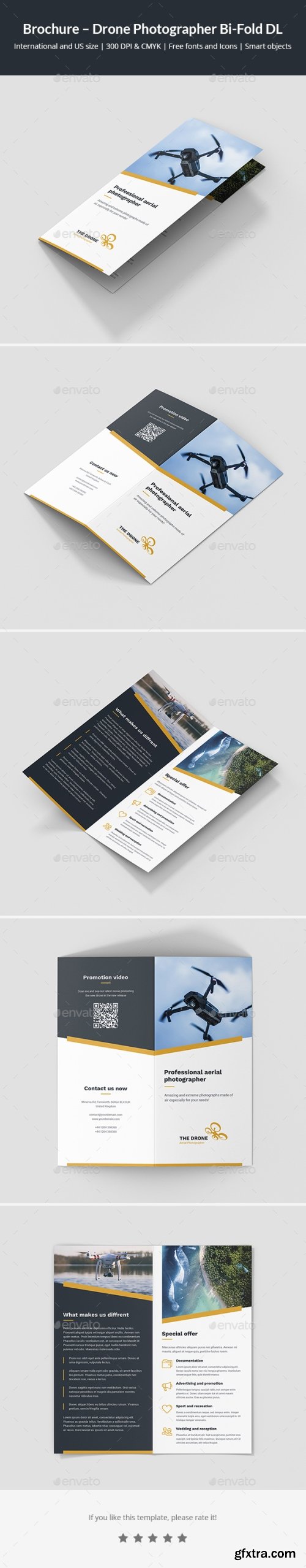 Graphicriver - Brochure – Drone Photographer Bi-Fold DL 21805796