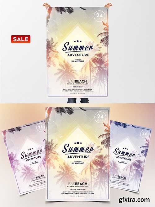 CreativeMarket - Summer Adventure - PSD Flyer 2509338