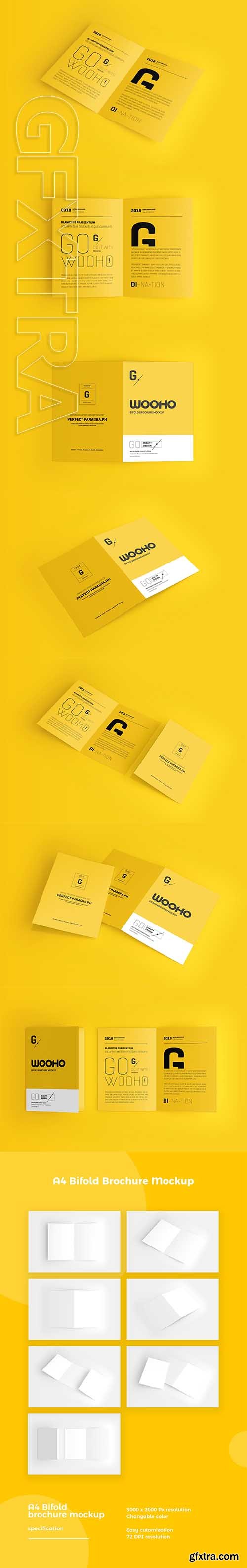 CreativeMarket - A4 Bifold Brochure Mockup 2509045