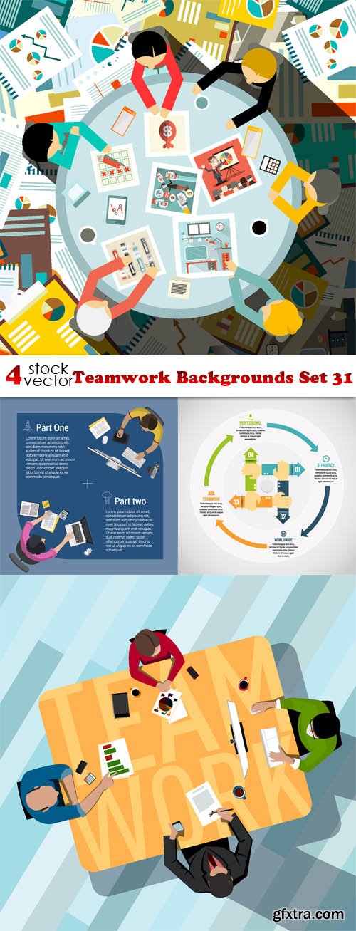 Vectors - Teamwork Backgrounds Set 31