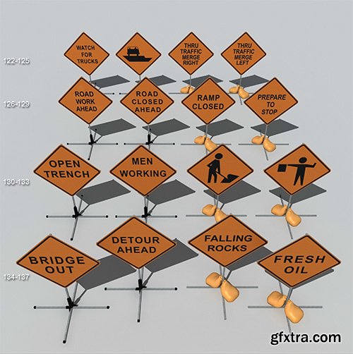 DigitalXModels - 3D Model Collection - Volume 4: ROAD SIGNS