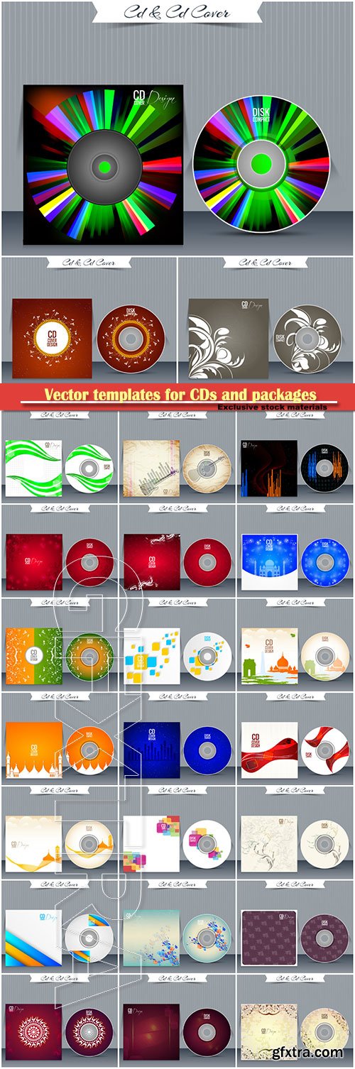 Vector templates for CDs and packages