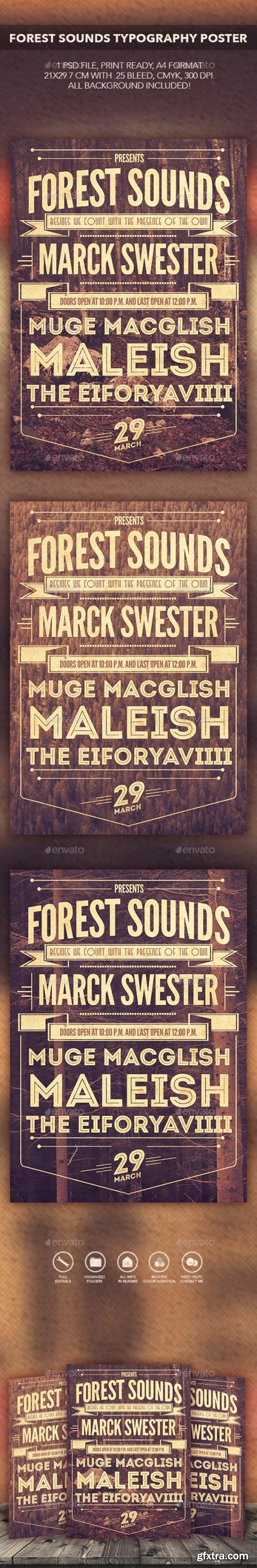 Graphicriver - Forest Sounds Typography Flyer/Poster 10423713