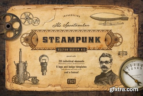 CM - The Steampunk Vector Design Kit 2356119