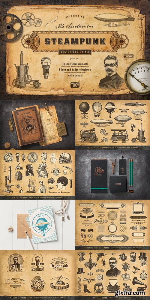 CM - The Steampunk Vector Design Kit 2356119