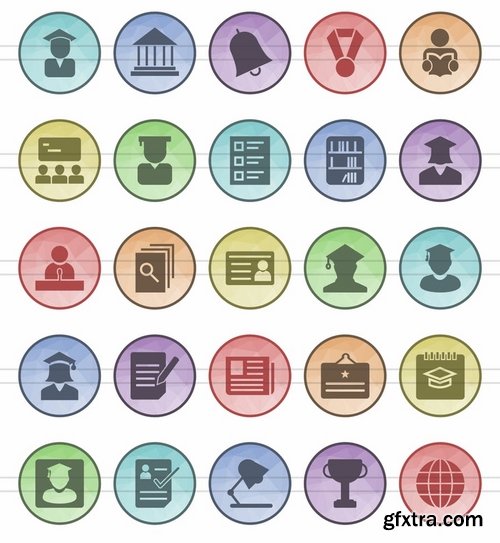 Energy Medical Mobile Apps Communication Academics Filled Low Poly Icons