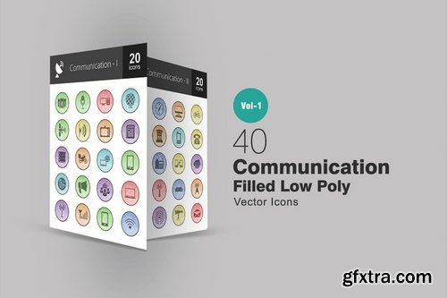 Energy Medical Mobile Apps Communication Academics Filled Low Poly Icons