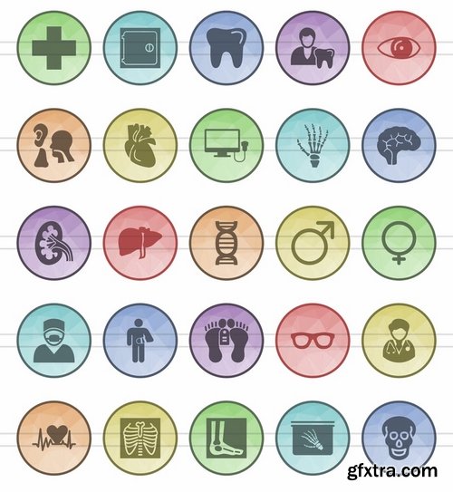 Energy Medical Mobile Apps Communication Academics Filled Low Poly Icons