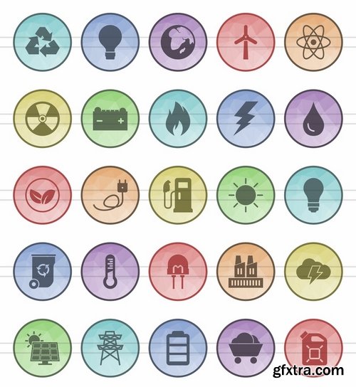 Energy Medical Mobile Apps Communication Academics Filled Low Poly Icons