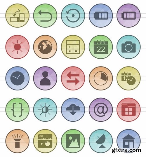 Energy Medical Mobile Apps Communication Academics Filled Low Poly Icons