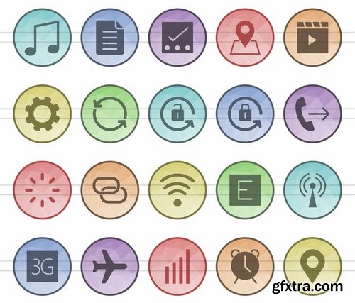 Energy Medical Mobile Apps Communication Academics Filled Low Poly Icons