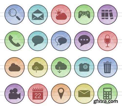 Energy Medical Mobile Apps Communication Academics Filled Low Poly Icons