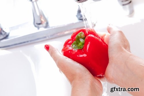 Pepper red hot chili girl woman with sweet pepper 25 HQ Jpeg