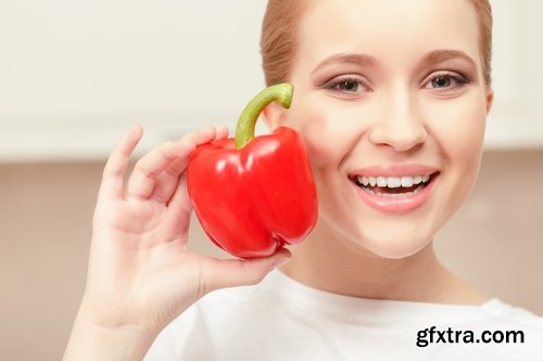 Pepper red hot chili girl woman with sweet pepper 25 HQ Jpeg