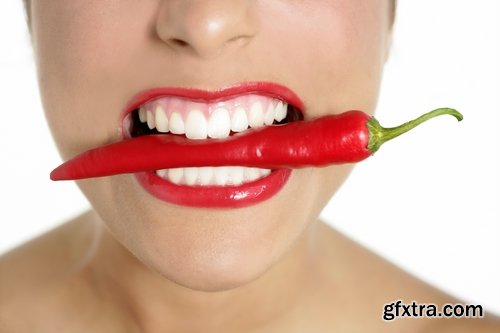 Pepper red hot chili girl woman with sweet pepper 25 HQ Jpeg