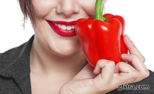 Pepper red hot chili girl woman with sweet pepper 25 HQ Jpeg