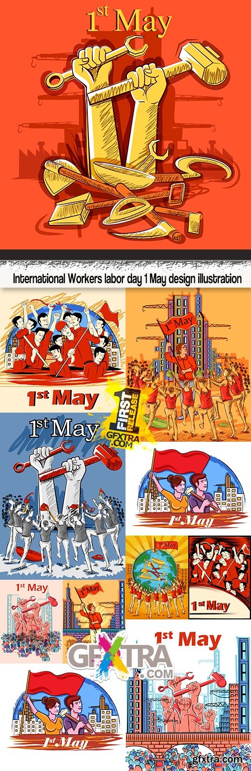 International Workers Labor Day 1 May design illustration