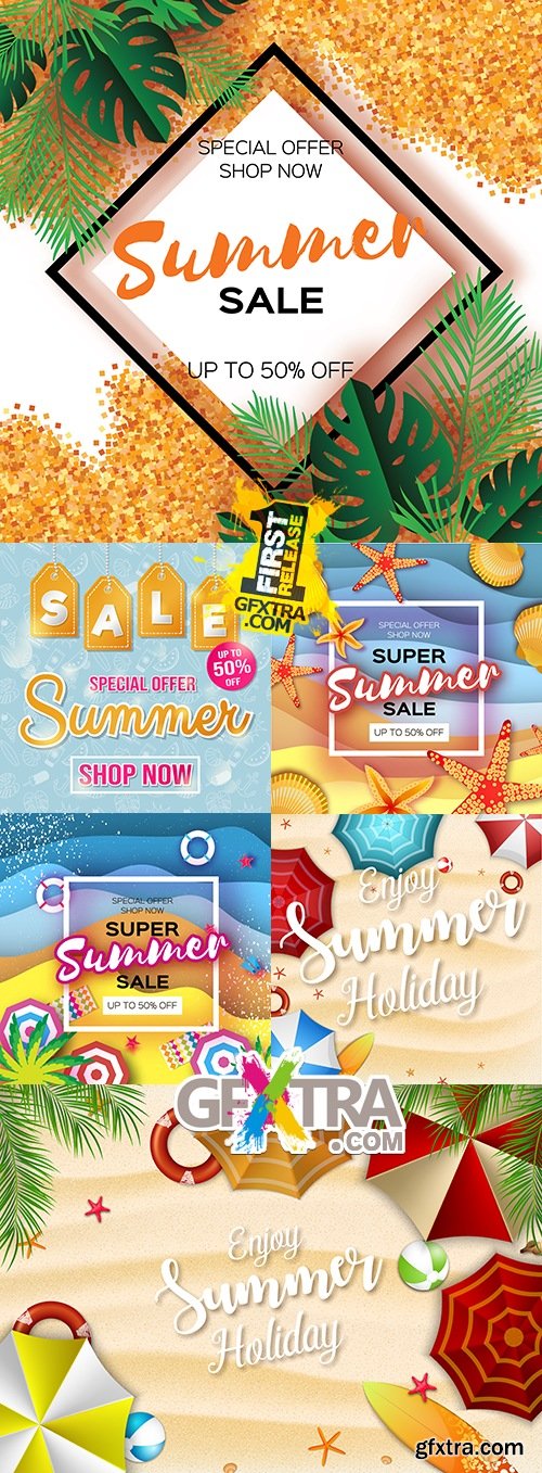 Summer sale special discount fashion background poster 5