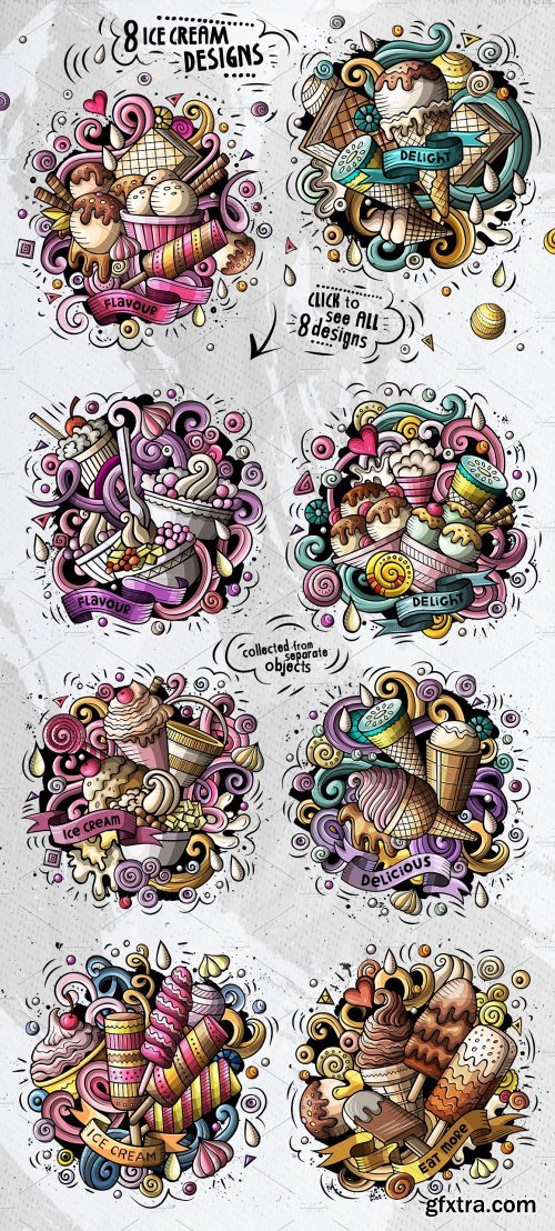 CM - Ice-Cream Cartoon Doodle Big Pack 1590960