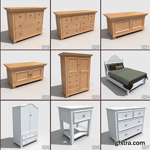 DigitalXModels - 3D Model Collection - Volume 15: BEDROOM FURNITURE