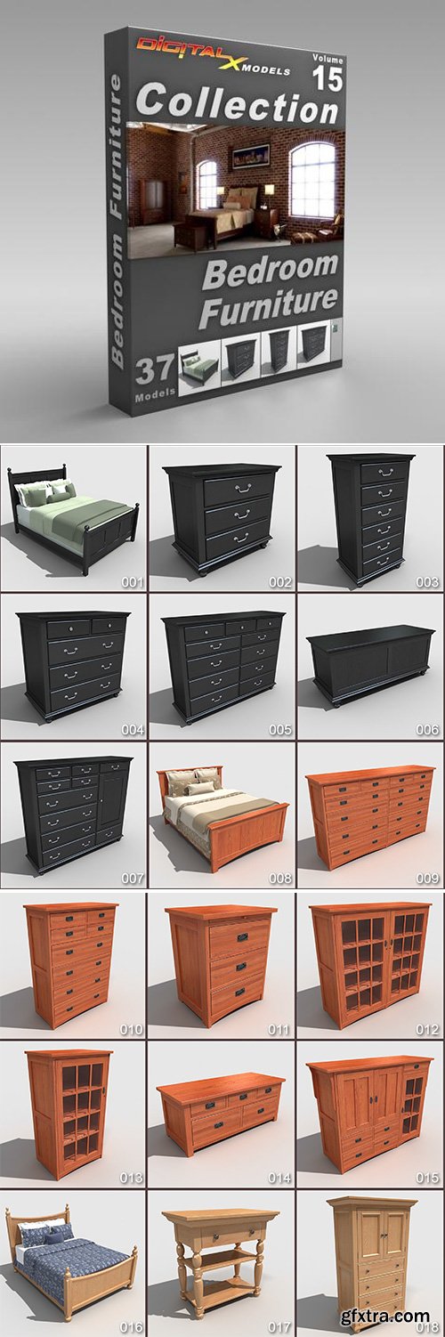 DigitalXModels - 3D Model Collection - Volume 15: BEDROOM FURNITURE