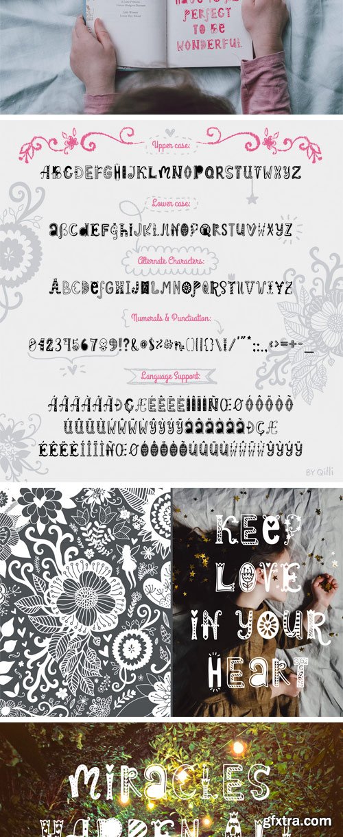 Fontbundles - Spring Dreams Typeface with Clipart 54834