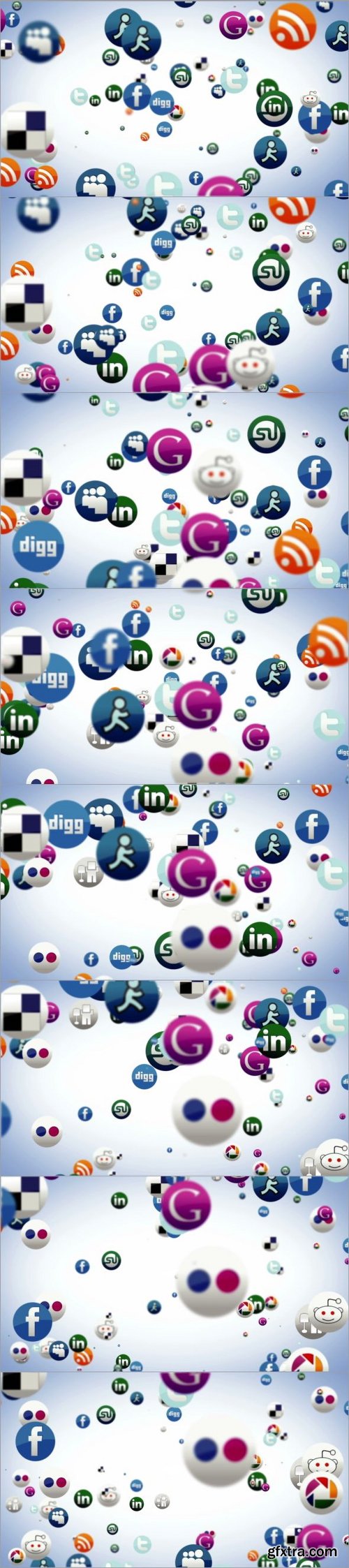 Social Media Floating Bubbles