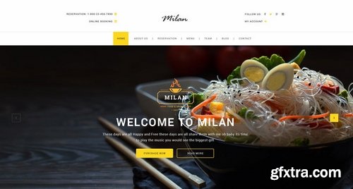 Milan  Restaurant PSD Template