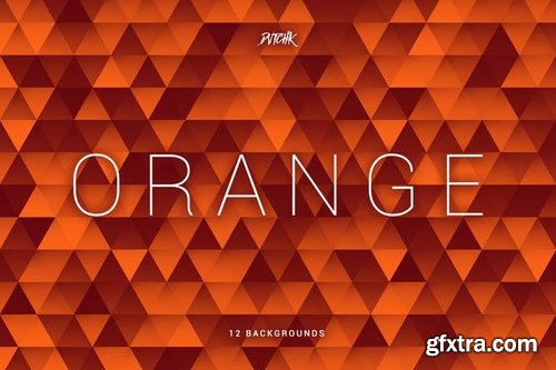 Orange  Abstract Triangles Mosaic Backgrounds