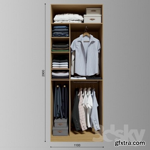 Wardrobe clothes 3d Model