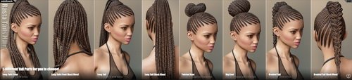 Daz3D - Rasta Tails Hair and OOT Hairblending 2.0 for Genesis 3 Female(s)