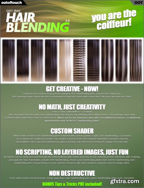 Daz3D - Rasta Tails Hair and OOT Hairblending 2.0 for Genesis 3 Female(s)