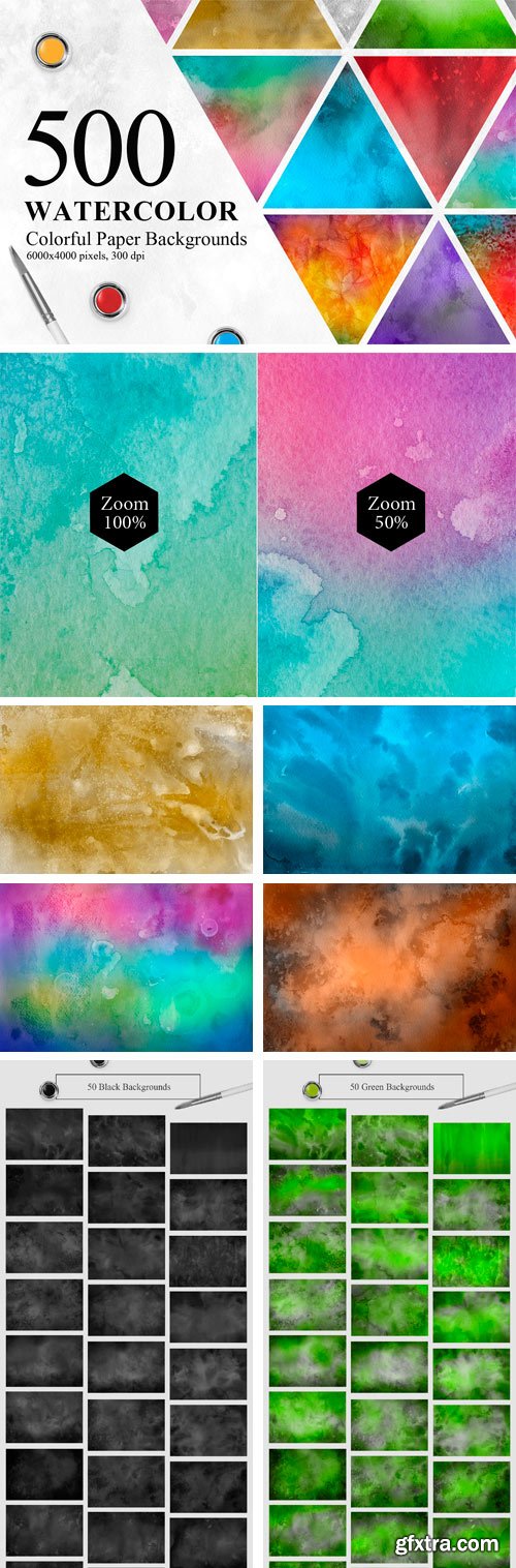 CM - 500 Watercolor Paper Backgrounds 2447935