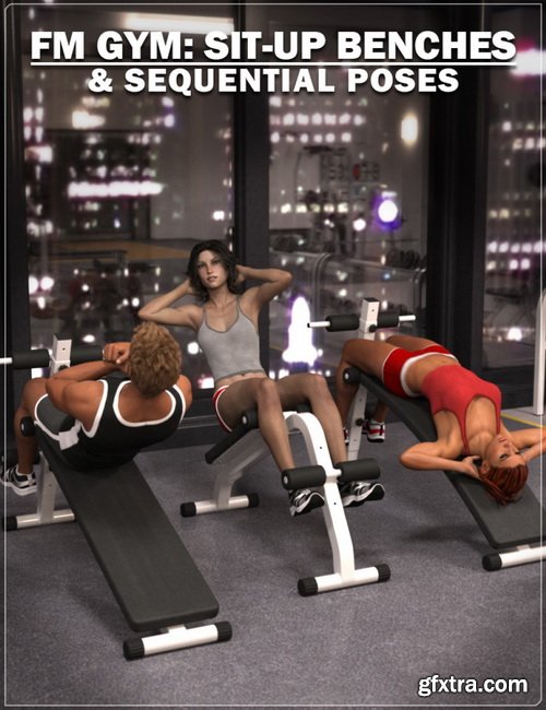 Daz3D - FM Gym: Sit-Up Benches & Poses