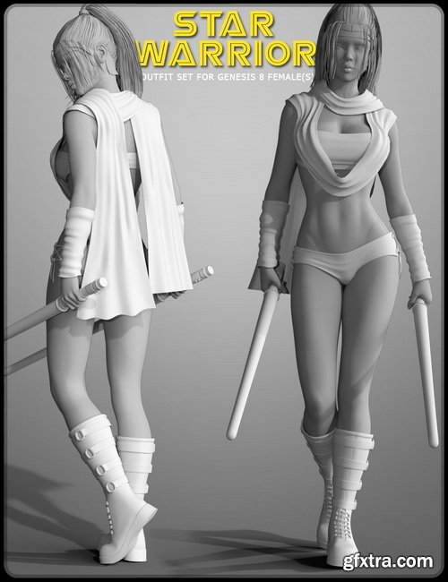 Daz3D - Star Warrior Outfit Set for Genesis 8 Females